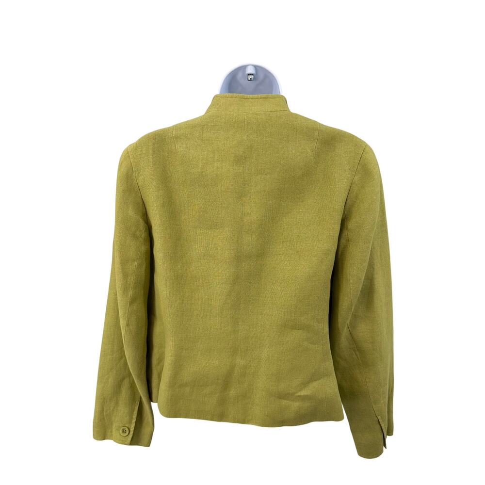 Talbots Blazer Button Front Chartreuse Green Jack… - image 3